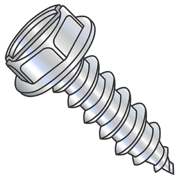 Usa Industrials Self-Drilling Screw, #6-20 x 2", Zinc Plated Steel Flange Hex Head Slotted Drive BULK-SCRW-16424 - main